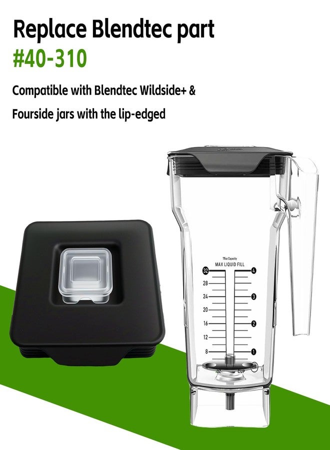 KLBZG Blender Top Lid Replacement for Blendtec Commercial Compatible with Blendtec Commercial WildSide+ & FourSide Jars Part #40-310 Blender Vented Latching Cover with Center Cap - Image 2